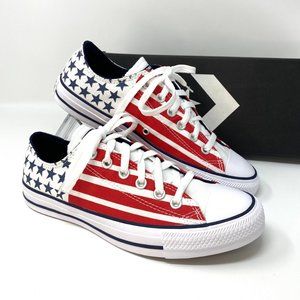 🌿Sale🌿 Converse Chuck Taylor AS Canvas Low Top Red Blue Mens Size 10.5 167838F